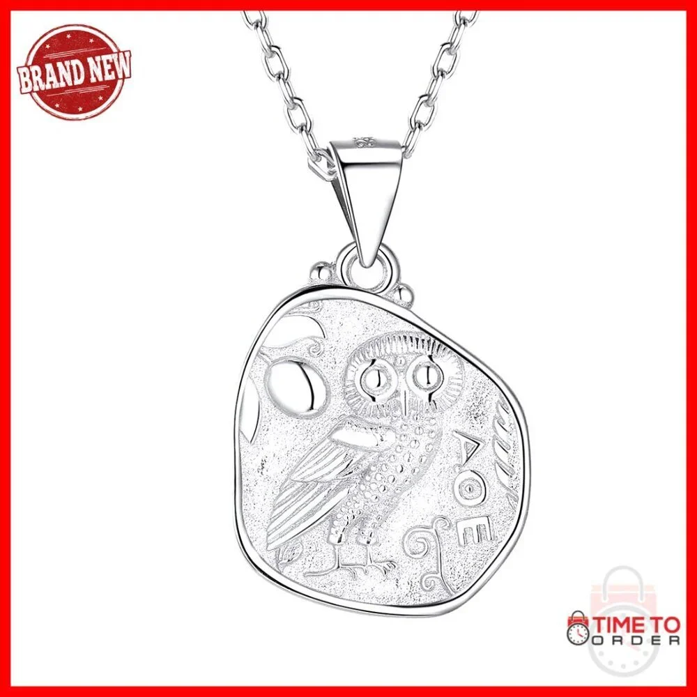 Sterling Silver Coin Pendant Necklace Vintage Minimal Chic Dainty Jewelry